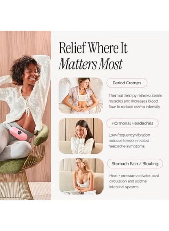 حزام تدفئة وتدليك محمول لتخفيف آلام الدورة الشهرية - جهاز لاسلكي قابل لإعادة الشحن لتدفئة البطن والظهر وتخفيف التشنجات والتقلصات للنساء - Image 5